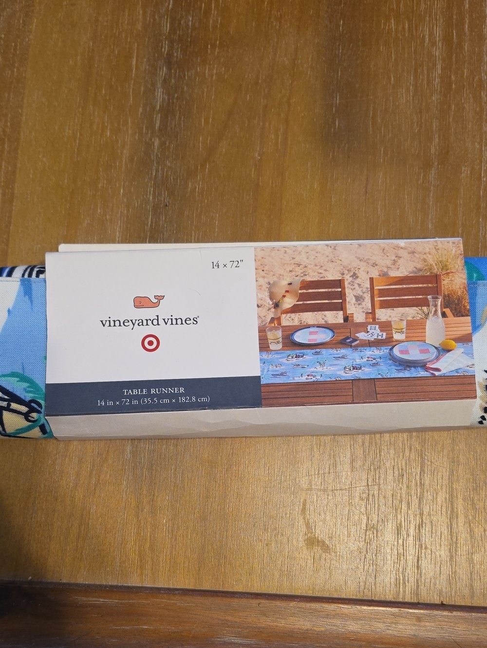 Vineyard Vines Blue Tropical Print Table Runner